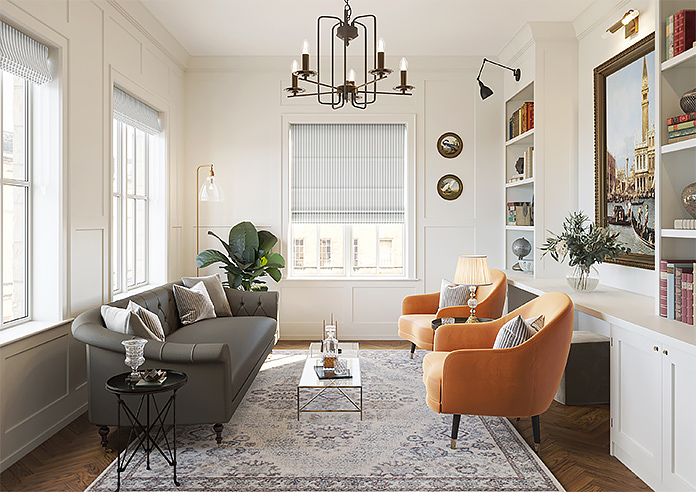 Lace Stripes, Grey - Twist&Fit Roman Blind - Image 8